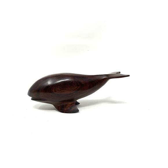 Hand Carved Ironwood Wood Whale ~ Wooden Figurine~ Miniature 4.5" - Picture 2 of 6